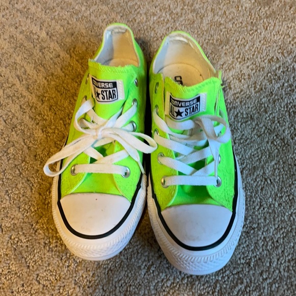 Converse Shoes - Neon green converse